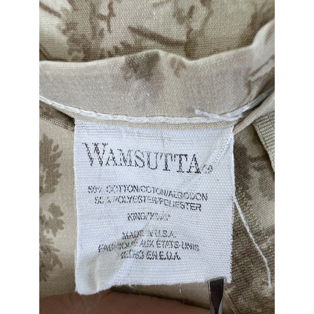 Vintage Wamsutta‎ Sz King Beige Floral Sheet Set Cotton / Polyester Y2K Made USA